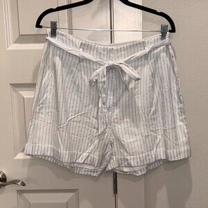 Mystree White and Gray Striped Shorts